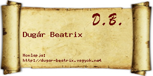 Dugár Beatrix névjegykártya